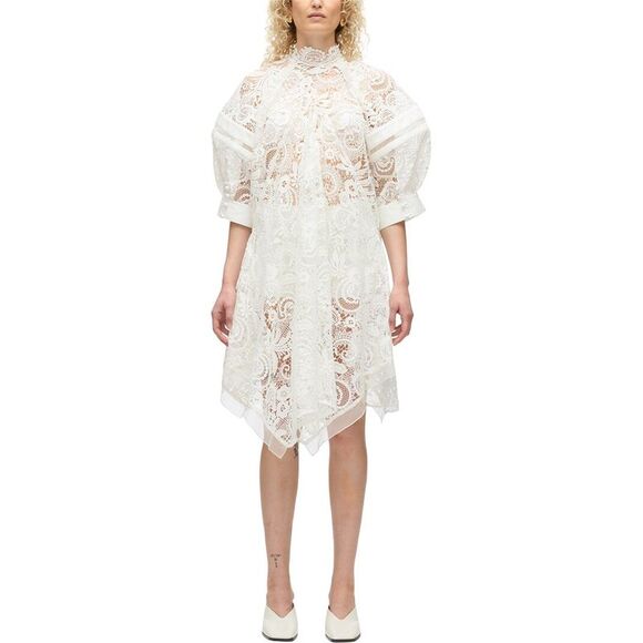 3.1 Phillip Lim WomensCorded Embroidered Lace Flounce Mini Dress